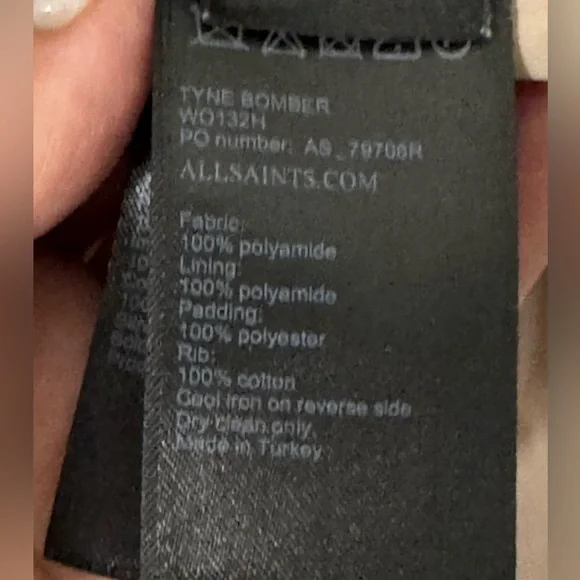 All Saints Tyne Dusty Pink Bomber Size S - Picture 11 of 13